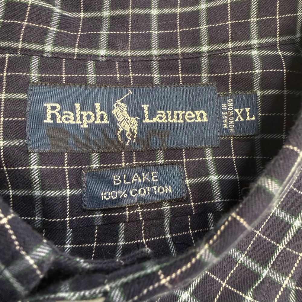 Ralph Lauren Blake XL Blue Plaid Cotton Button Down Shirt Pony Logo Men's - Picture 3 of 10